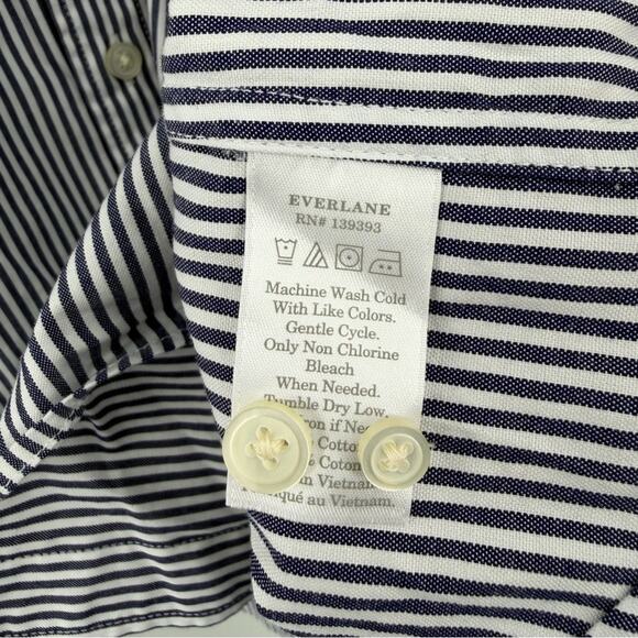 Everlane Cotton Slim Button Down Shirt in navy white Size XXL - Picture 5 of 8